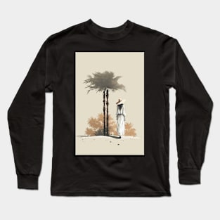 Minimal Boho Art Aesthetic Artwork Warm Tones Bohemian Long Sleeve T-Shirt